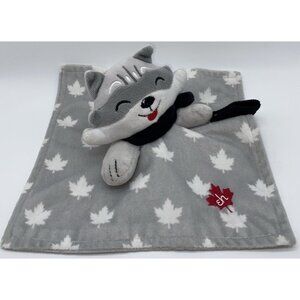 Raccoon Security Blanket Canadian Eh Maple Leaf Baby Lovey Nemcor Canada